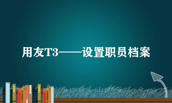 用友T3——设置职员档案