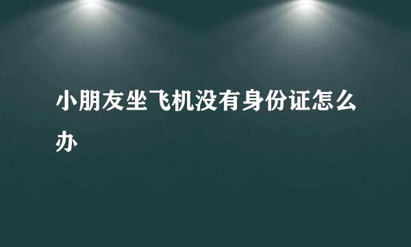 小朋友坐飞机没有身份证怎么办