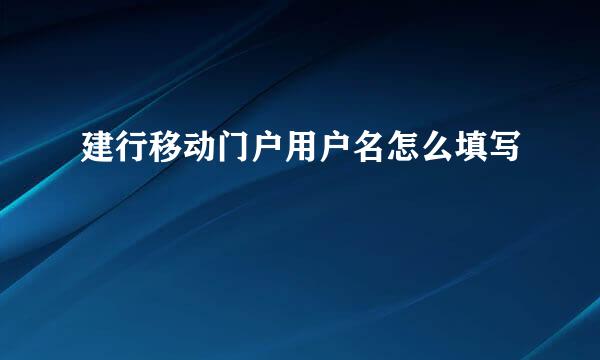 建行移动门户用户名怎么填写