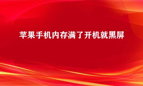 苹果手机内存满了开机就黑屏