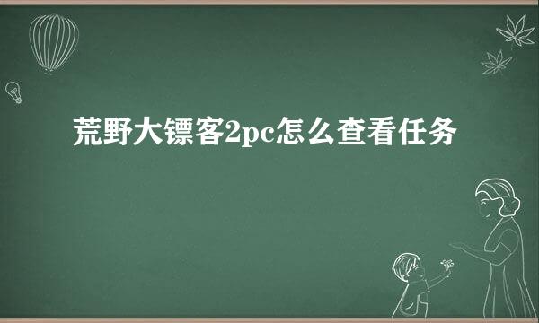 荒野大镖客2pc怎么查看任务