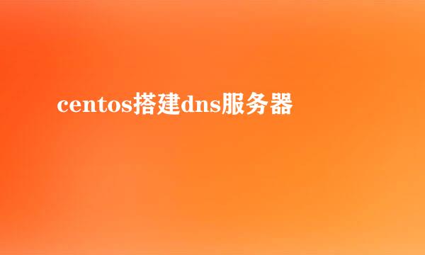 centos搭建dns服务器
