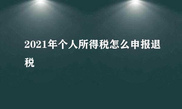 2021年个人所得税怎么申报退税