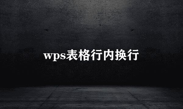 wps表格行内换行