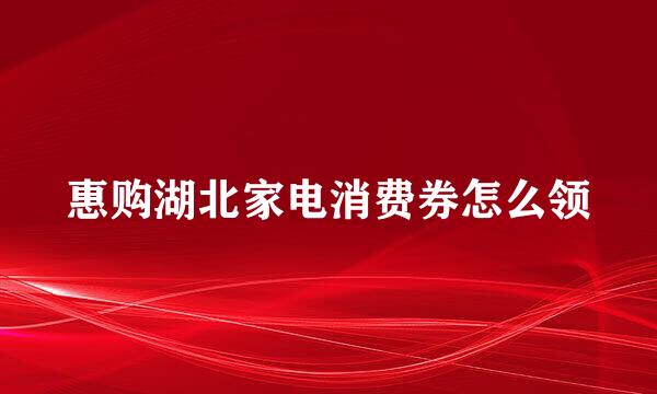 惠购湖北家电消费券怎么领