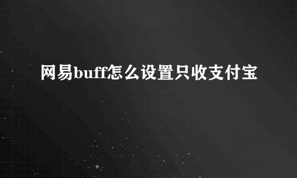 网易buff怎么设置只收支付宝