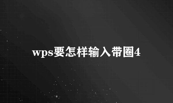wps要怎样输入带圈4