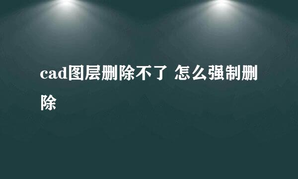 cad图层删除不了 怎么强制删除