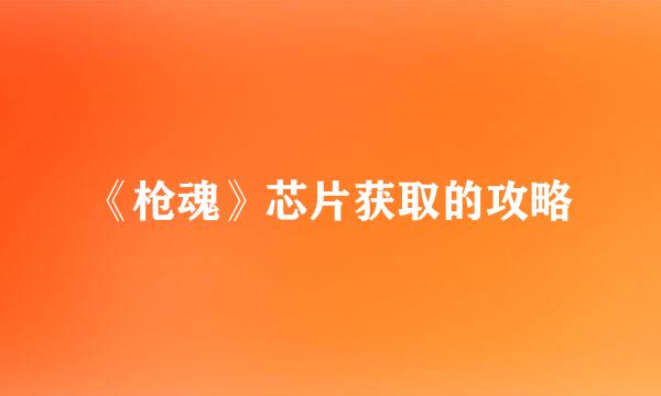 《枪魂》芯片获取的攻略