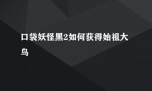 口袋妖怪黑2如何获得始祖大鸟