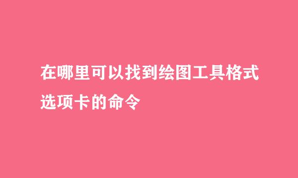 在哪里可以找到绘图工具格式选项卡的命令
