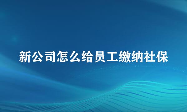 新公司怎么给员工缴纳社保