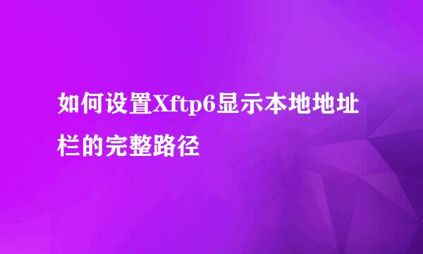 如何设置Xftp6显示本地地址栏的完整路径