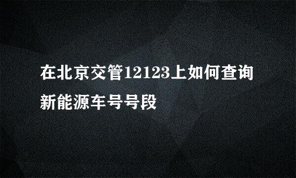 在北京交管12123上如何查询新能源车号号段