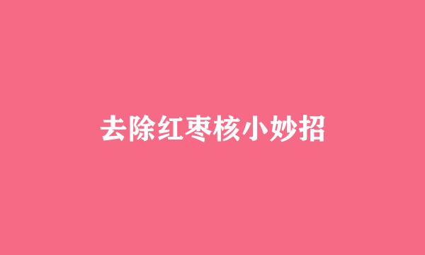 去除红枣核小妙招
