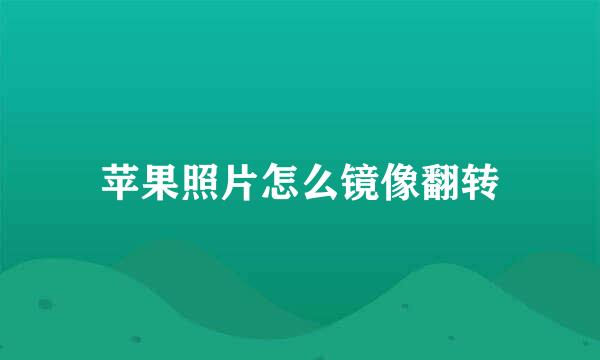 苹果照片怎么镜像翻转