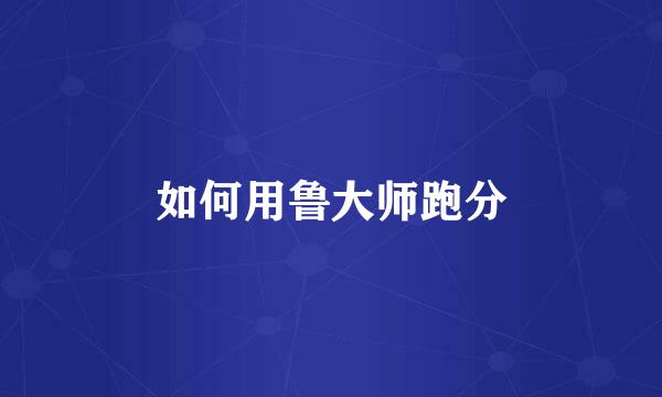 如何用鲁大师跑分