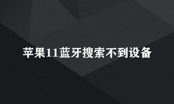 苹果11蓝牙搜索不到设备