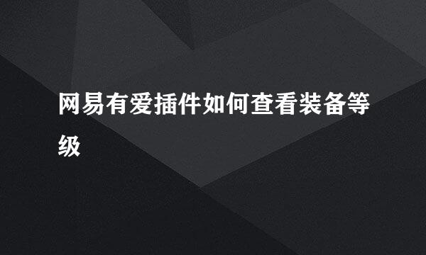 网易有爱插件如何查看装备等级