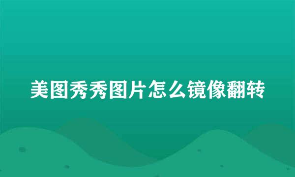 美图秀秀图片怎么镜像翻转