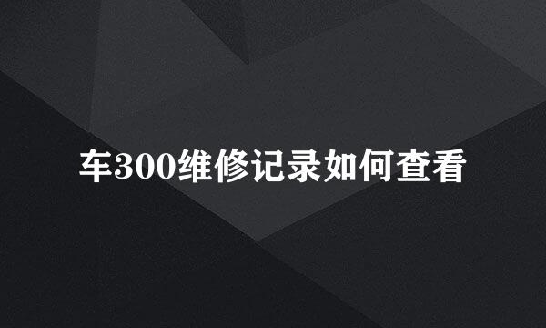 车300维修记录如何查看