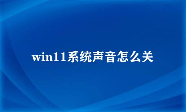 win11系统声音怎么关