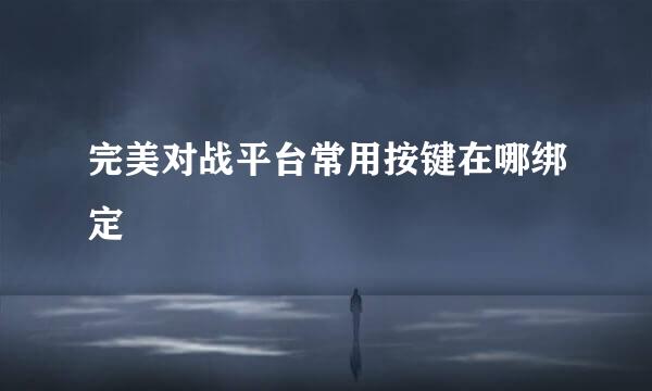 完美对战平台常用按键在哪绑定