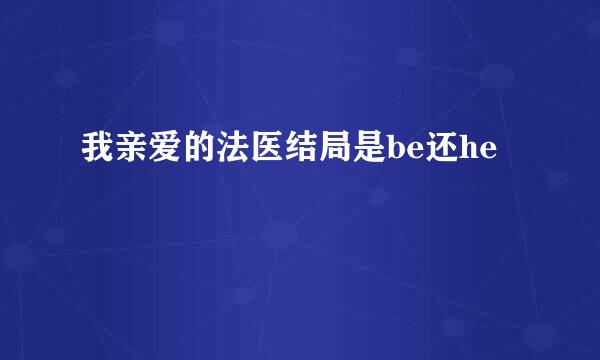 我亲爱的法医结局是be还he