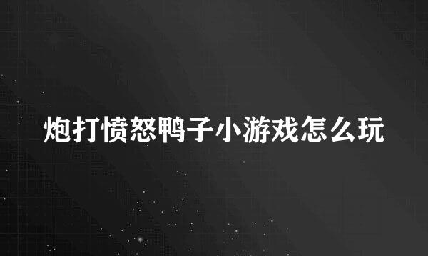炮打愤怒鸭子小游戏怎么玩