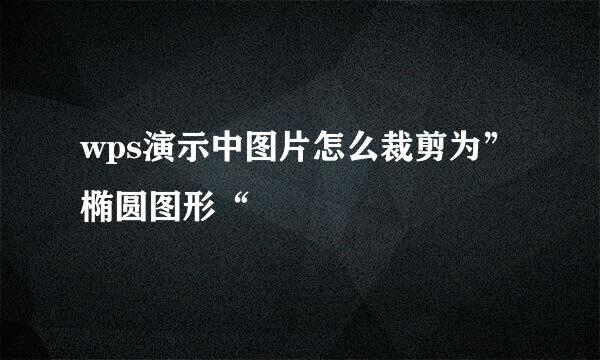 wps演示中图片怎么裁剪为”椭圆图形“