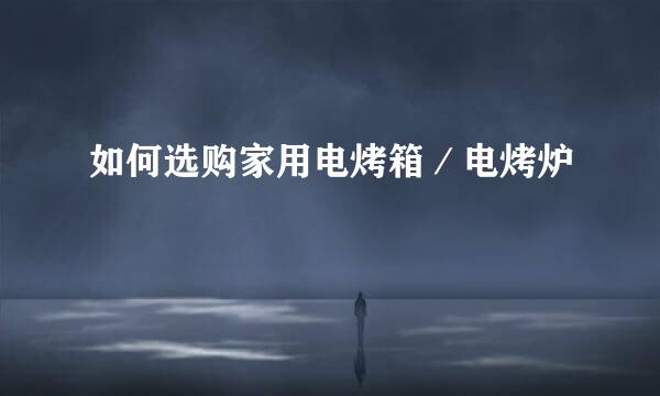 如何选购家用电烤箱／电烤炉