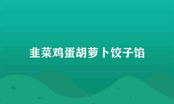 韭菜鸡蛋胡萝卜饺子馅