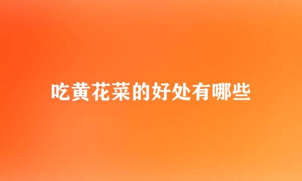 吃黄花菜的好处有哪些