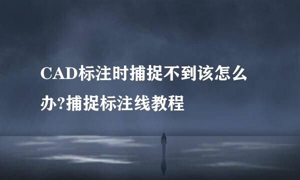 CAD标注时捕捉不到该怎么办?捕捉标注线教程