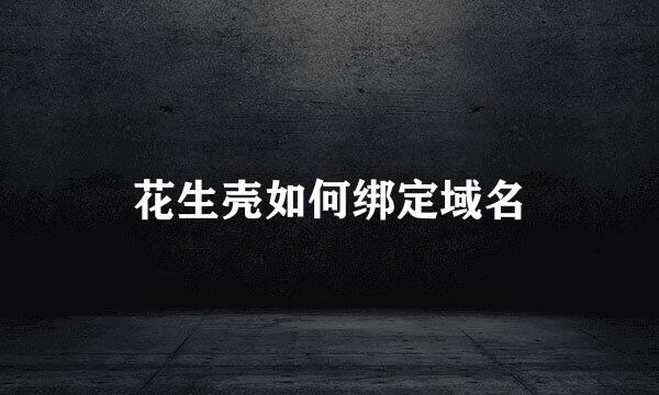 花生壳如何绑定域名