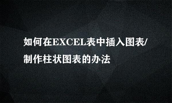 如何在EXCEL表中插入图表/制作柱状图表的办法