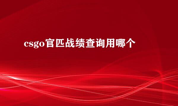 csgo官匹战绩查询用哪个