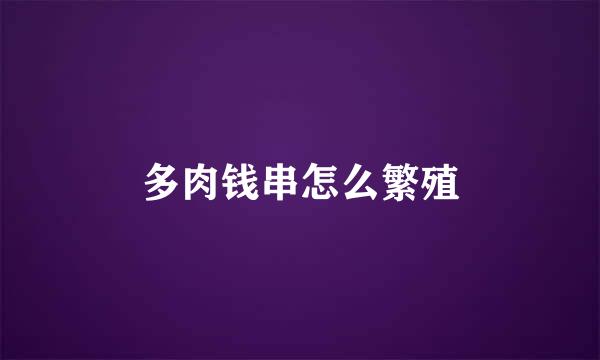 多肉钱串怎么繁殖