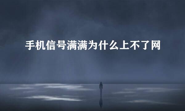 手机信号满满为什么上不了网