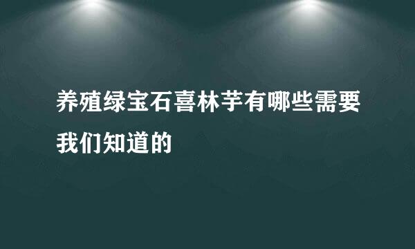 养殖绿宝石喜林芋有哪些需要我们知道的