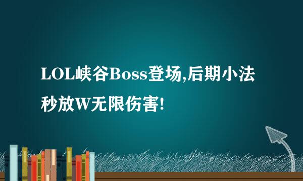 LOL峡谷Boss登场,后期小法秒放W无限伤害!