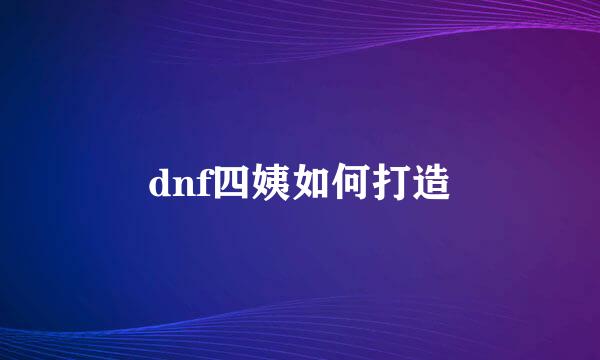 dnf四姨如何打造