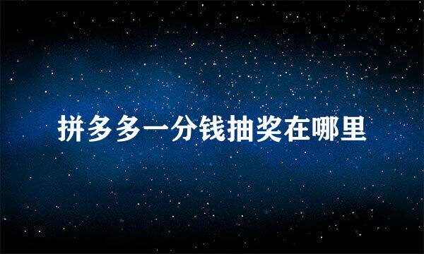拼多多一分钱抽奖在哪里