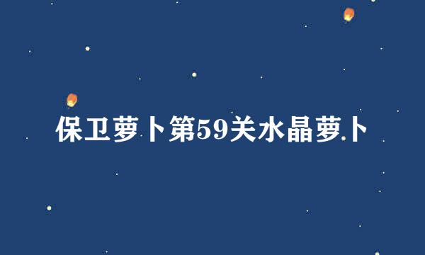保卫萝卜第59关水晶萝卜