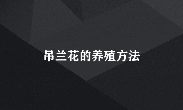 吊兰花的养殖方法