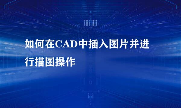 如何在CAD中插入图片并进行描图操作