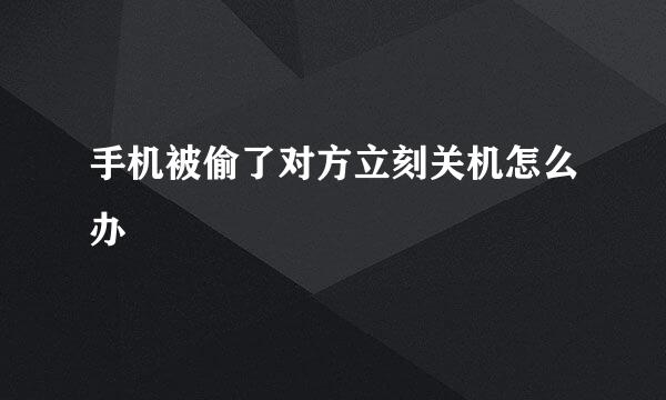 手机被偷了对方立刻关机怎么办
