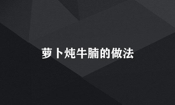 萝卜炖牛腩的做法