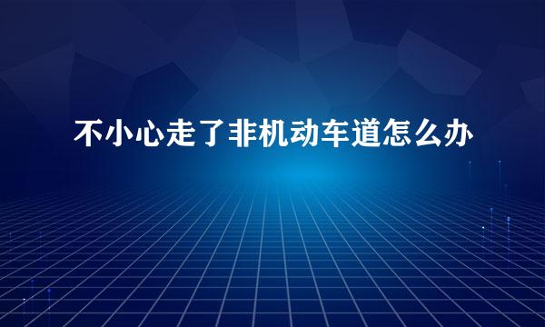不小心走了非机动车道怎么办