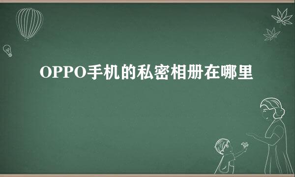 OPPO手机的私密相册在哪里